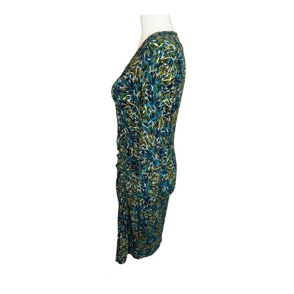 Laundry by Design Dress Size 6 Green‎ Blue Abstract Print Long Sleeve Career - Picture 2 of 6